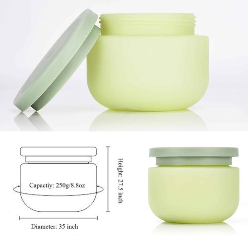 Qeuly 8.8 Oz Plastic Jars With Lids，2 Pcs Cosmetic Containers With Lids, Leak Proof Cosmetic Jars, Body Butter Containers for Cream, Bath Salt, Sugar Scrub, Gel, Slime, Rhinestone Storage