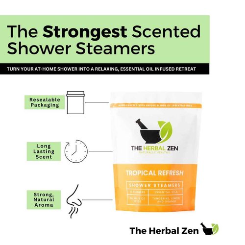 Tropical Refresh Shower Steamers Aromatherapy with Citrus Essential Oils,Made in The USA Shower Bomb Aromatherapy, Self Care Gift, Spa Day Gifts, Birthday Gifts, Gift for Her