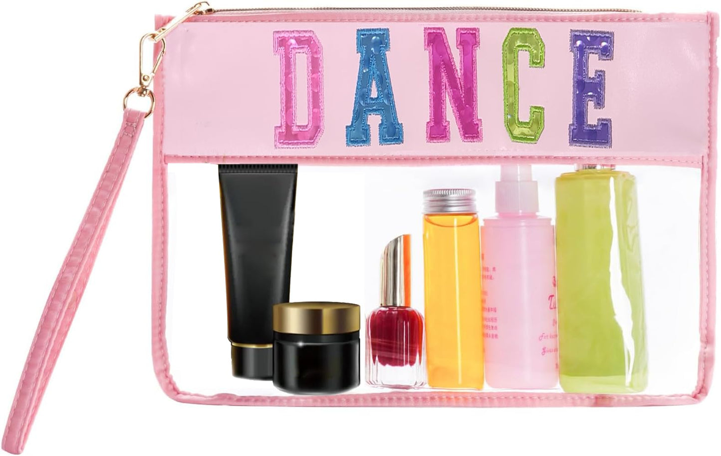 HYOOG Dance Recital Gifts Letter Clear Zipper Snack Bag For Travel, Pvc Clear Makeup Bag, Cosmetic Travel Bag For Women Gift (Dance, 4)