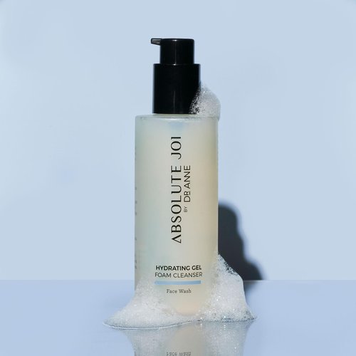 AbsoluteJOI Gentle Foaming Hydrating Facial Cleanser with Glycerin. Soap-Free Face Wash, pH-Balanced and Fragrance Free for All Skin Types. 200ml Bottle