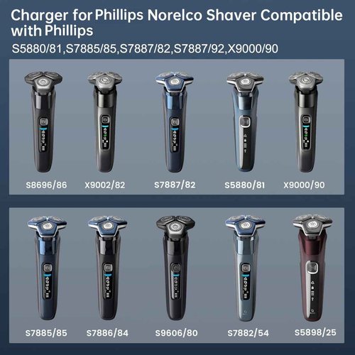 Charger Stand Compatible with Philips Norelco Shaver S7887/82 S5880/81 S7885/85 X9000/90 XP9204/85 S7886/84 X9002/82 XP9201/88 S7889/91 S9987/85 X9001/91 XP9203/81 S9606/80 S8696/86 XP9200/82 X9001/81