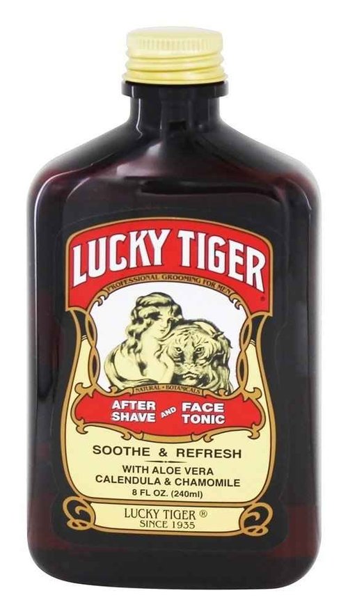 Lucky Tiger After Shave and Face Tonic | 8 fl oz | Soothe & Refresh with Aloe Vera, Calendula & Chamomile | Cooling Aftershave Lotion for Men | Paraben-Free, Alcohol-Free, Natural Botanical Formula