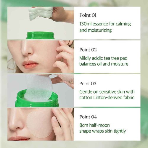 Papa Recipe Tea Tree Toner Pads (Large 3 Inch) _PHA Exfoliating Pads for Clearer, Balanced Skin_Korean Skincare, 70 Sheets
