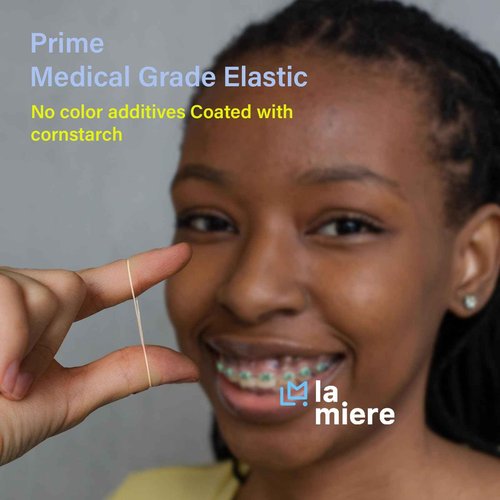 Neon Latex 100 counts Intraoral Elastic Bands Orthodontic Elastics Dental Rubber Bands Made in US Heavy 3/16'', Neon Latex