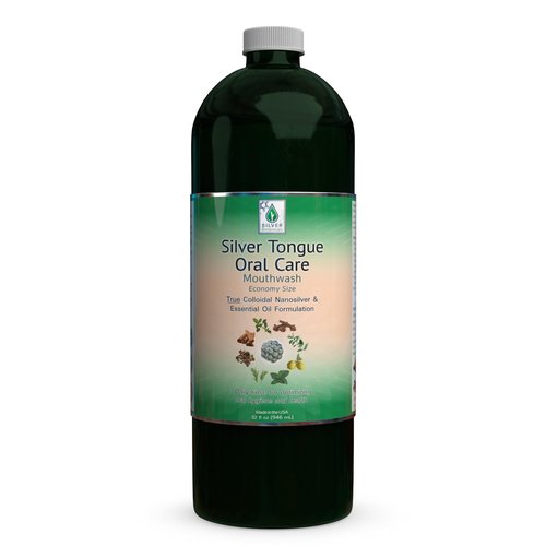 Silver Tongue Oral Care - All Natural Colloidal Silver Mouthwash, 32 fl oz