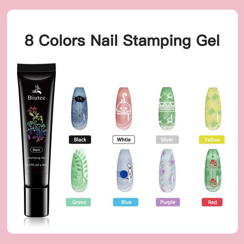 Biutee Nail Stamping Plates Set 10pcs Nail Art Stamp Plates 8pcs Stamping Gel Polish Stamper Scraper - Nail Stamper Kit Flower Leaves Animal Lace Christmas Design Nail Stamp Plate