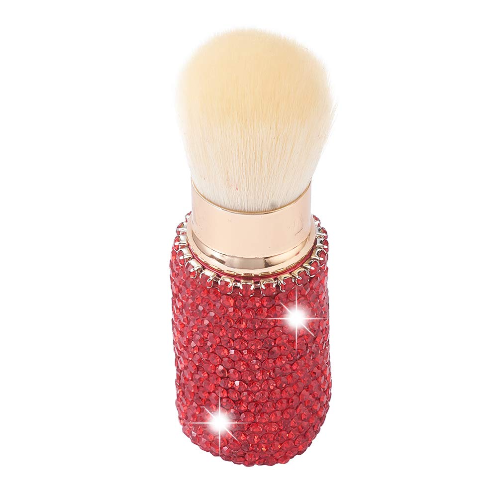 XhuangTech Bling Make Up Brush Crystal Makeup Travel Brushes Blusher Rhinestone Cover Foundation Highlight Blush Cosmetic Tools (Red)