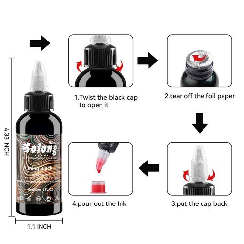 16PCS Tattoo Ink Color Set, Solong Tattoo Ink 1oz (30ml) Pigment Kit for Tattoo Kit Tattoo Ink Set TI302S-30-16