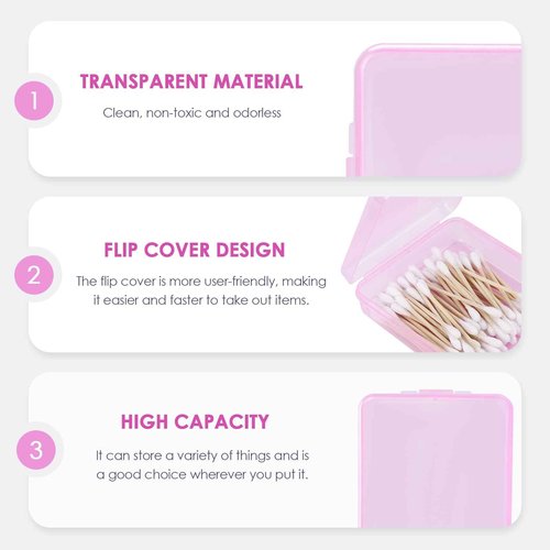 Adorila 6 Pack Travel Cotton Swab Qtip Holder, Portable Hair Tie Organizer with Lid, Flosser Dispenser, Lightweight Storage Organizer for Bathroom Vanity Countertop