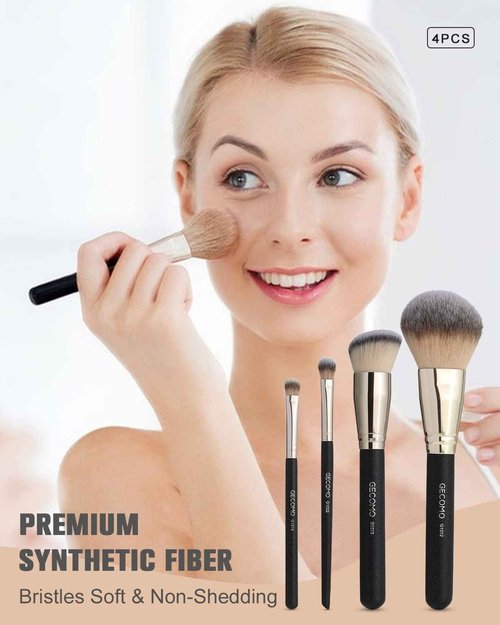 FERYES Large Travel Makeup Brush Holder with 4Pcs Makeup Brushes