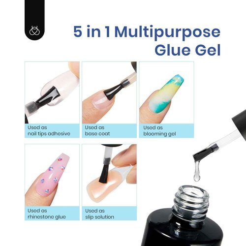 Beetles Gel Nail Kit 504Pcs Medium Almond Nail Tips with 20 Colors Gel Nail Polish Set