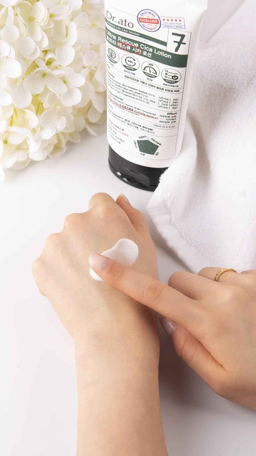 Dr.ato Ultra Rescue Cica Lotion for Body & Face Korean Skincare (5.4 Fl Oz)