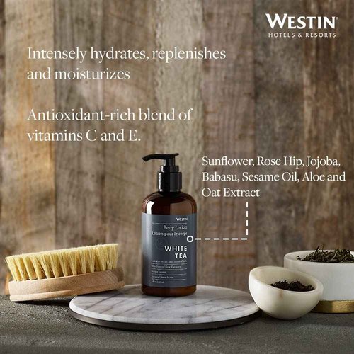 Westin White Tea Aloe Lotion & Liquid Hand Soap - Signature Hotel White Tea Scent - Aromatherapy - 8oz Bottles