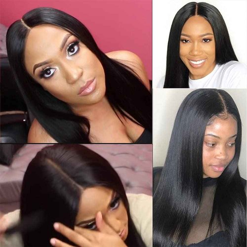 6x6 HD Lace Closure Only 0.10 mm Ultra-thin Free Part 150% Density 12A Grade HD Lace Closure Straight Human Hair Virgin Brazilian Human Hair Invisible Clear (16 Inch)