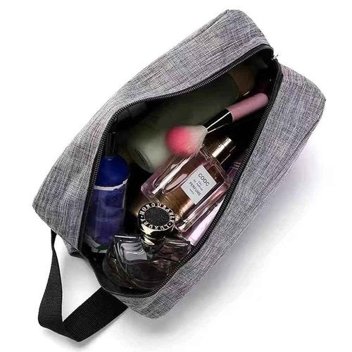 Trawila Travel Toiletry Bag for Women and Men, Makeup bag Organizer for Cosmetics Toiletries Brushes Tools, Foldable, Water-resistant,With Divider and Handle (Black)