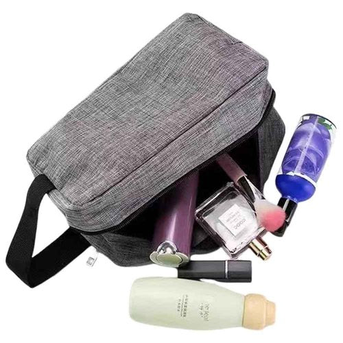 Trawila Travel Toiletry Bag for Women and Men, Makeup bag Organizer for Cosmetics Toiletries Brushes Tools, Foldable, Water-resistant,With Divider and Handle (Black)