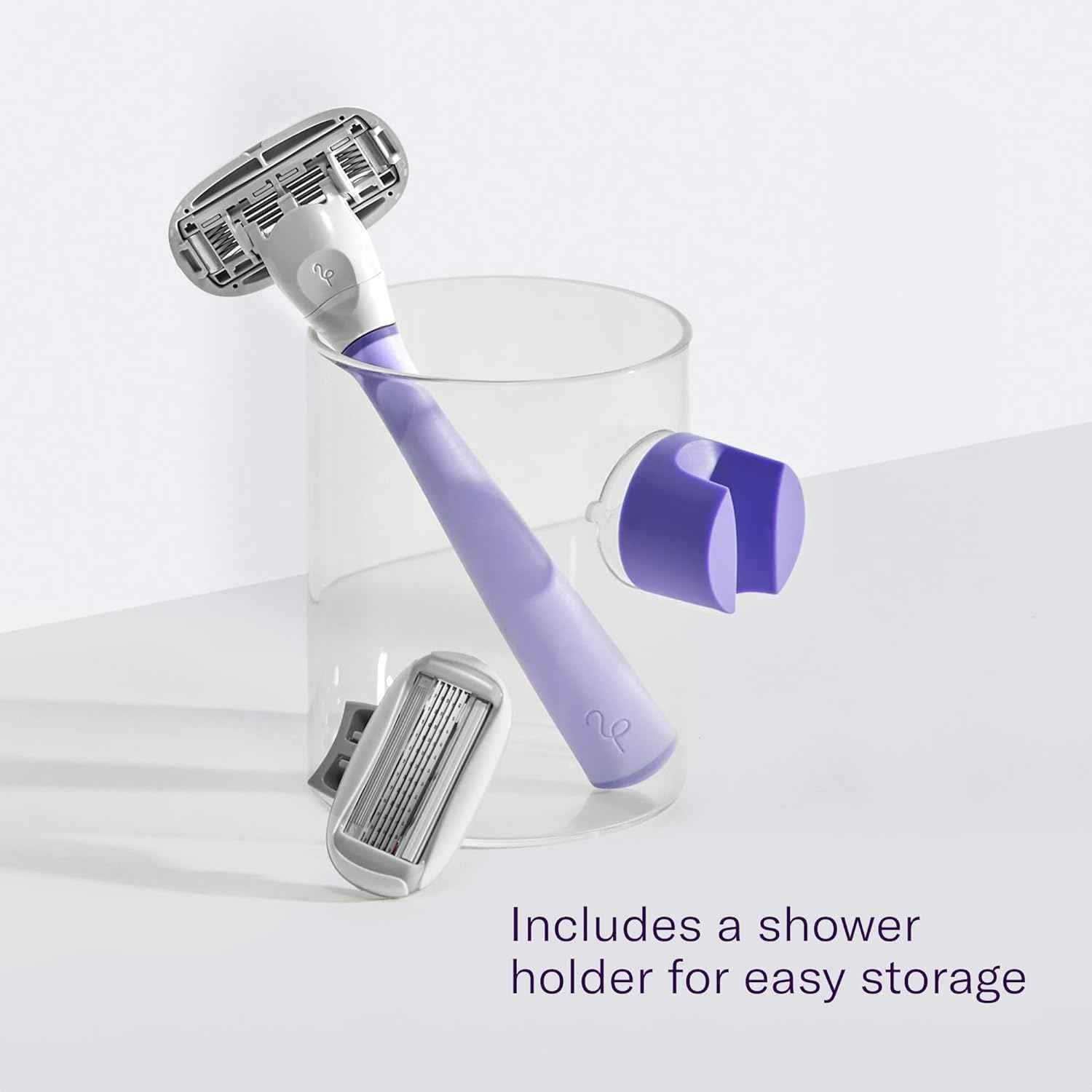 Flamingo Razors for Women, 1 Women's Razor Handle (Lilac), 13 Razor Five-Blade Refills, and 1 Shower Holder
