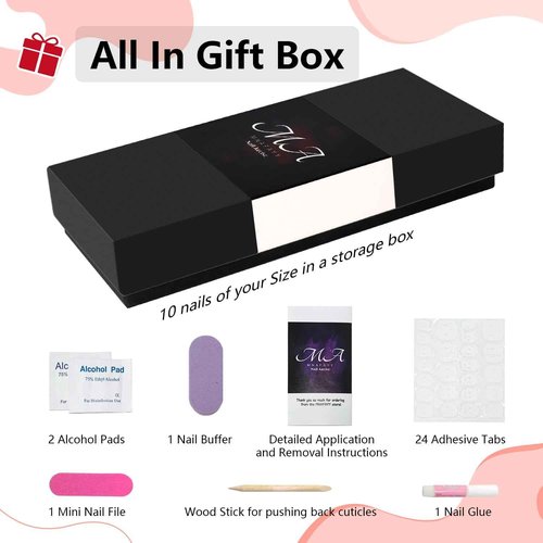 MNAFAYY Luxury Gems 100% Handmade Nails Long Stiletto Press On Nails Full Cover 3D Rhinestone Crystal Gorgeous Reusable UV Finished Fake False Nails Acrylic Nail Kit With Box Gifts for Women10PCS