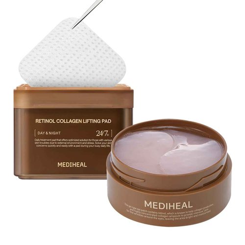 Mediheal Firming Duo Set – Collagen Lifting Pad & Retinol Eye Patch for Anti-Aging Care – Daily Skin Firming Pad + Wrinkle Smoothing Hydrogel Eye Mask