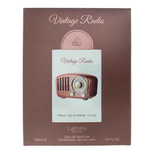Lattafa Pride Vintage Radio for Unisex Eau de Parfum Spray, 3.4 Ounce / 100 ml