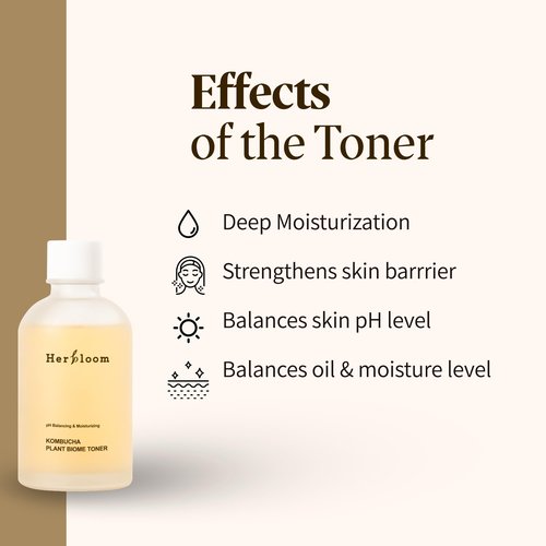 Herbloom Organic Kombucha Biome Toner - Hydrating Facial Toner with Triple Hyaluronic Acid, Skin Toner, Toner for Oily Skin, Face Toner, Vegan Korean Skincare, 5.07fl.oz.