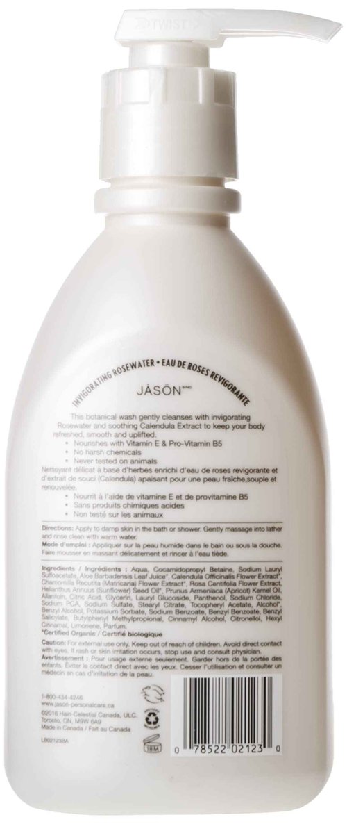 Jason Shower Body Wash, Rosewater, 30 Fl Oz (Pack of 2)