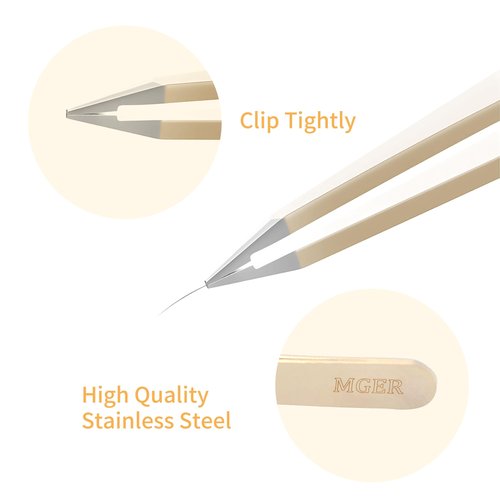 Pointed Tweezers for Women Facial Hair, Professional Stainless Steel Tweezers for Eyebrow, Chin Hair and Ingrown Hair Removal (Gold)