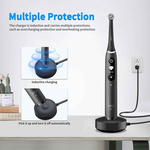 Charger for Oral B iO iO7 iO8 iO9 Electric Toothbrush, Model 3768 Magnetic Replacement Charger for Oral-B iO Electric Toothbrushs,Black（Incompatible IO4/5/6）