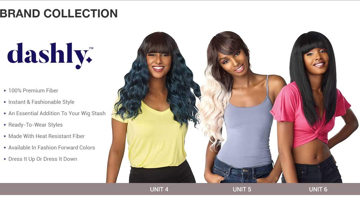 Sensationnel Dashly wig - unit 6 non lace cap ready to wear ear to ear lacepart synthetic (T2/27)