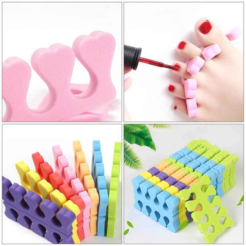 FOMIYES 100 Pairs Disposable soft toe separators silicone toe spacers foam toe stretcher Toe Separators Soft