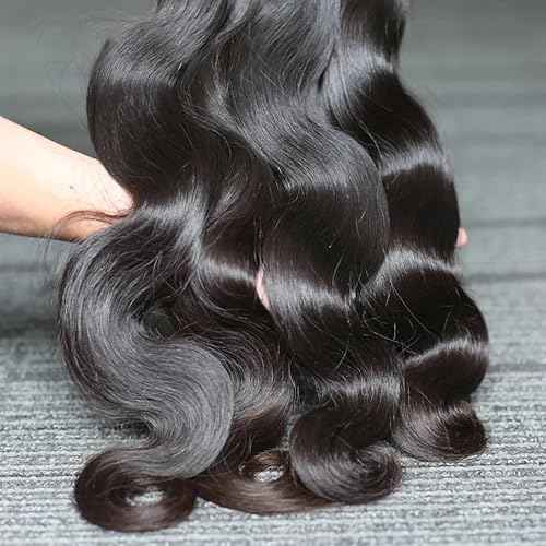 12A Body Wave Bundles Human Hair 20 20 22 22 4 Bundles Unprocessed Brazilian Virgin Hair 4 Bundles Human Hair Weave Bundles Deals Real Human Hair Natural Black Color For Women