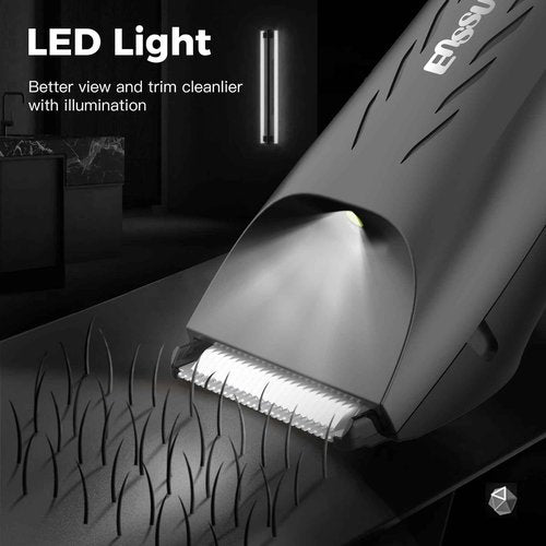 ENSSU Body Hair Trimmer for Men: 2-in-1 Manscape Trimmer & Shaver with LED Light for Ball/Pubic/Groin,Waterproof Trimmer for Men,No-Nick Shaving,Smooth Grooming