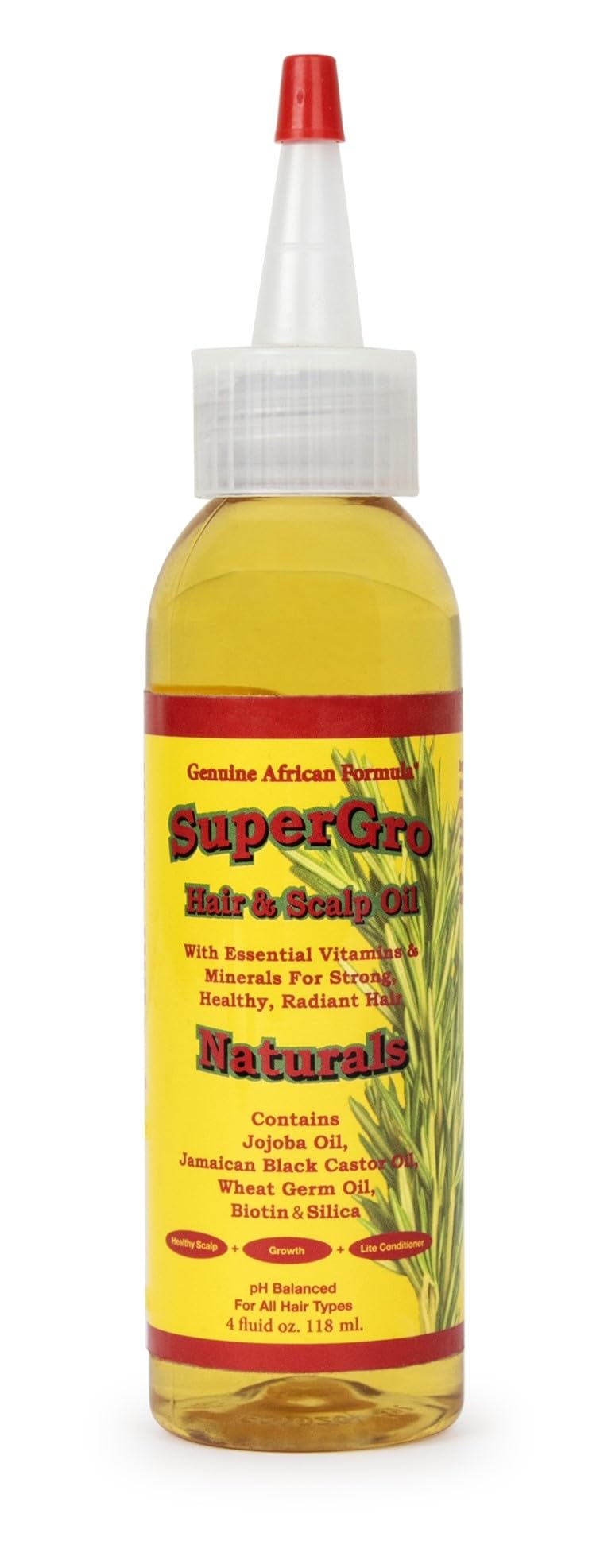 ILIOS African Formulas SuperGrow Hair & Scalp Oil 4oz for Nourishing, Moisturizing, Shining - Lightweight Oil Blend for Dry Scalp and for, Silky, Wavy, Curly, Coily, Frizzy. Packaging