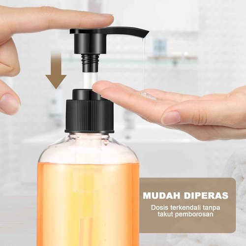 Gandeer 8 Pcs Plastic Pump Bottles Empty Lotion Bottle with Pump Refillable Dish Soap Dispenser Portable Hand Soap Dispenser Shampoo Lotion Container for Oil Liquid Soap(Clear,16 oz)