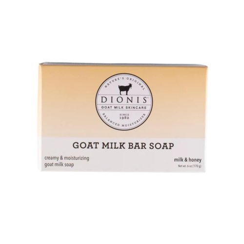 Dionis Goatmilk Milk and Honey Scented Hand and Body Soap Bar, Hydrating Moisturizing Wash for Sensitive Skin, Gentle Lasting Hydration, Cruelty Free, Non Greasy, Paraben Free, Made in The USA, 6 oz
