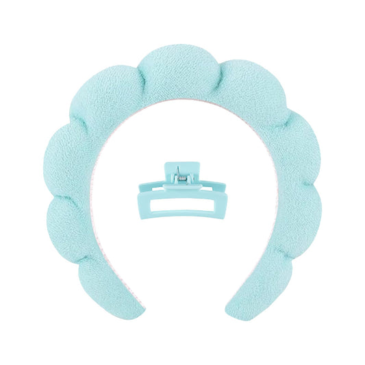 ETVOL Skincare Headband for Washing Face,Sponge Terry Cloth Spa Headband for Makeup Remove Shower Hair Accessories with Claws set Headbands for Women Girl