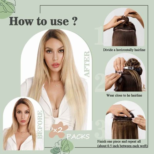 S-noilite Clip in Hair Extensions Human Hair Balayage Standard Weft Short Blonde Hair 100% Real Human Hair 8 Pieces 18 Clips Straight 10"-75g (#4/27 Medium Brown/Dark Blonde)