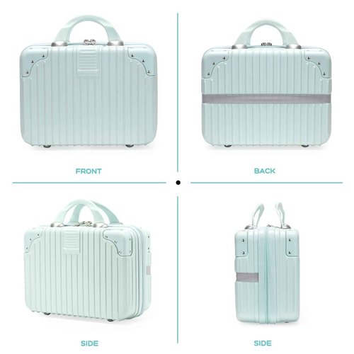 HAHONIA 11L Makeup Travel for Women Girl, Hard Shell Vanity Cases with Elastic Band and Zipper, Portable Waterproof ABS Cosmetic Case for Travel