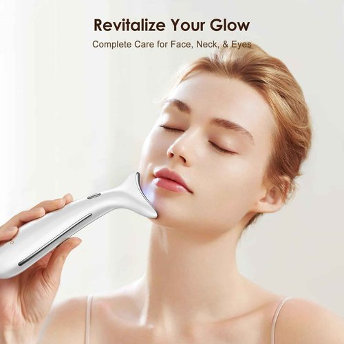 AZMAVO Facial and Neck Massager for Face, Neck & Eye - Skin Lifting & Firming - Wrinkle & Dark Circle Reducer - at Home Skin Care Face Sculpting Tool and Neck Massager