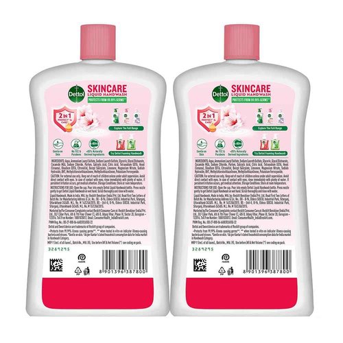 Dettol Skincare Liquid Handwash | 875ml (29.59 Fl Oz) | Pack of 2
