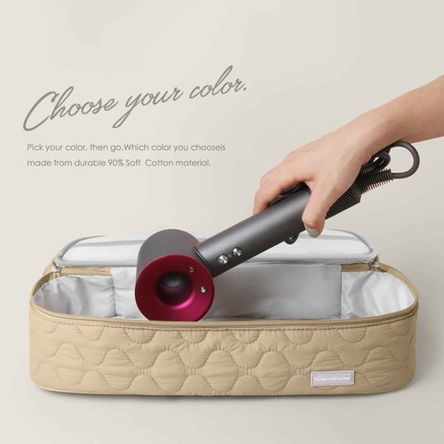 EPEDAL24 Dual Layer Travel Carrying Case, Quilted Shark Flexstyle Carrying Case for Revlon One-Step Hair Dryer/Hot Tool/Styler/Stylist, Compatible with Shark FlexStyle Attachments (Bag Only) Khaki
