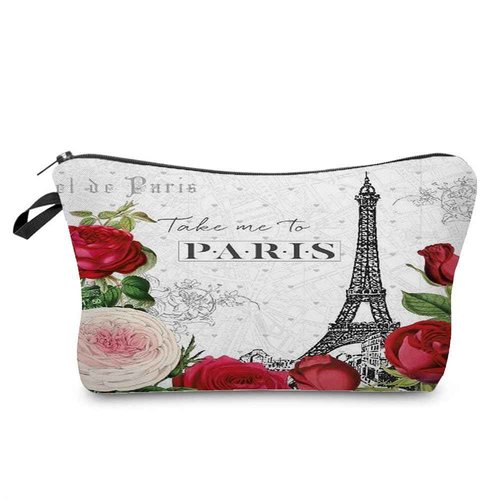 Livel lhood Eiffel Tower Cosmetic Bag for Women Cute Small Makeup Bag for Purse Travel Toiletry Zipper Pouch for Girls Gift for Sisters Paris Eiffel Tower Makeup Bag for Her