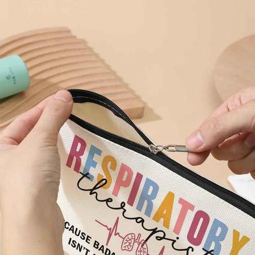 Funny Respiratory Therapist Cosmetic Bag Makeup Bag Respiratory Therapist Gifts RT Gift for Women Work Adult Humor Employee Pulmonology Nurse Coworker Graduation Birthday Christmas Thank You Gifts