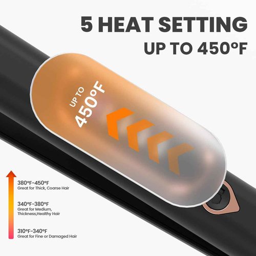 1 Inch Hair Straightener and Curler 2 in 1, Ceramic Titanium Flat Iron, Dual Voltage Straightening Irons with Fast Heating,Glove and 2 Clips Include