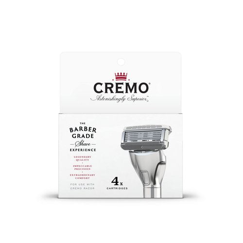 Cremo Barber Grade Cooling Shave Cream, Astonishingly Superior Ultra-Slick Shaving Cream Fights Nicks, Cuts And Razor Burn, 6 Fl Oz, WHITE & Astonishingly Superior Razor Refills,