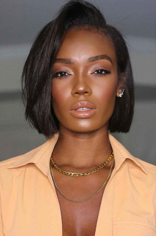Enivuoso 13x4 Human Hair Bob Wig Lace Front Pre Plucked Pre Cut Transparent Lace Front Wigs Human Hair for Black Women Short Straight Bob Wigs No Glue Lace Closure Wigs (Natural Black-130%, 10 Inch)