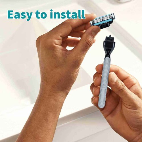 Replace Handle Compatible with Gillette Mach3 Razors for Men, Comfort Glide Razor Handle Non-Slip Ergonomic Handles, Only The Gamepad (1 Pack Black)