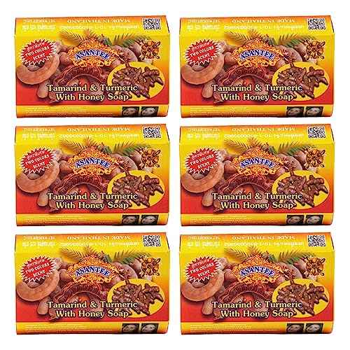 ASANTEE Tamarind and Turmeric with Honey Cleansing Soap Pack of 6