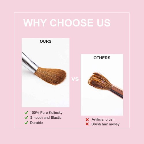 Acrylic Nail Brush Size 18, 100% Pure Kolinsky Nail Brush for Acrylic Application, Professional Nail Extension Manicure Tool Nail Drawing Pen for DIY Home Salon(Pink)
