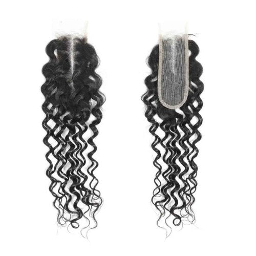 Deep Curly 2x6 Lace Closure with Baby Hair Deep Middle Part Remy Human Hair Swiss Kim K 2x6 HD Lace Closure (Deep Wave, 22 inch)